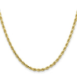 10K Yellow Gold 3.25mm Diamond-cut Rope Chain Necklace 18"-26" - Product Photo