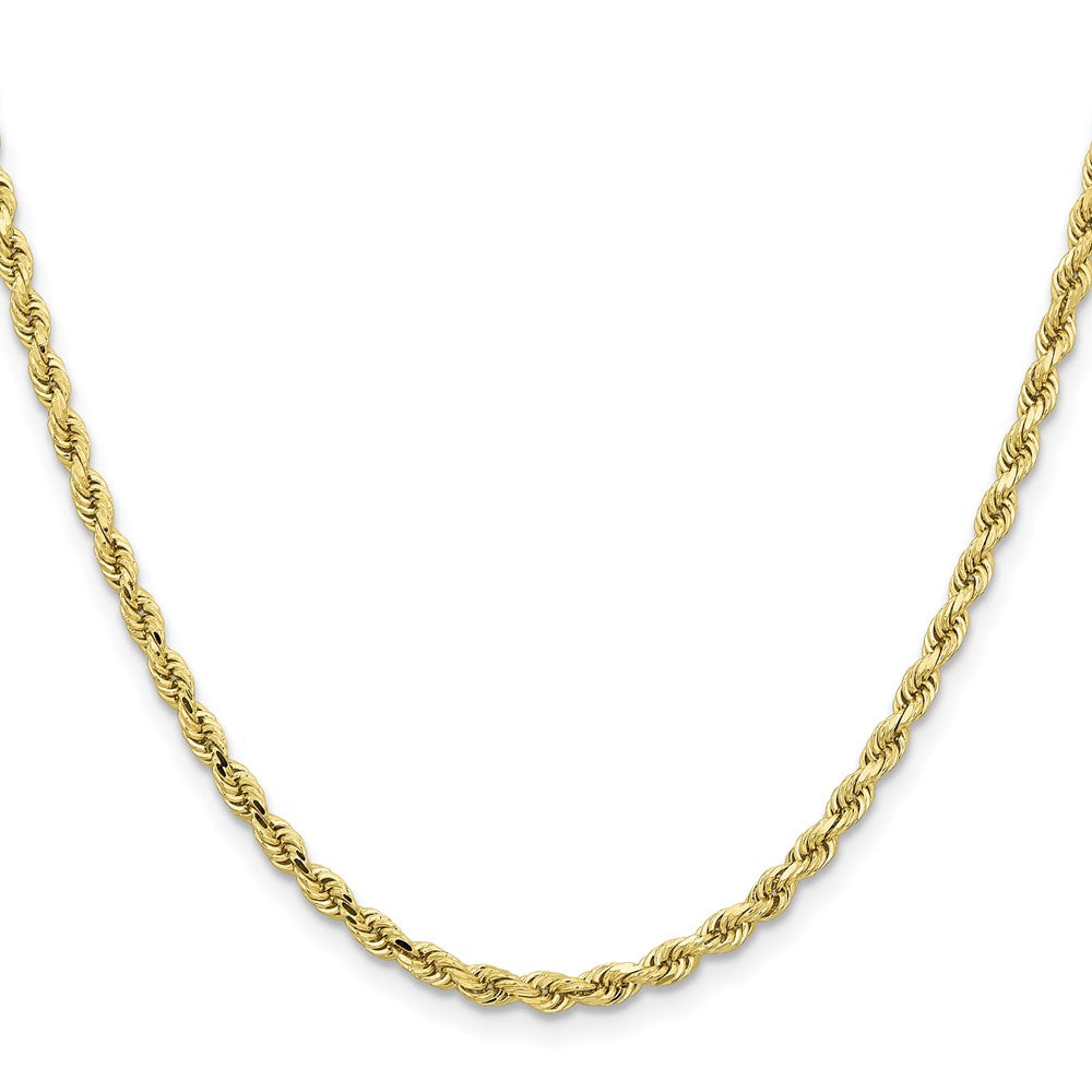 10K Yellow Gold 3.25mm Diamond-cut Rope Chain Necklace 18"-26" - Product Photo