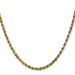 10K Yellow Gold 3.5mm Diamond-cut Rope Chain Necklace 18"-24" - Product Photo