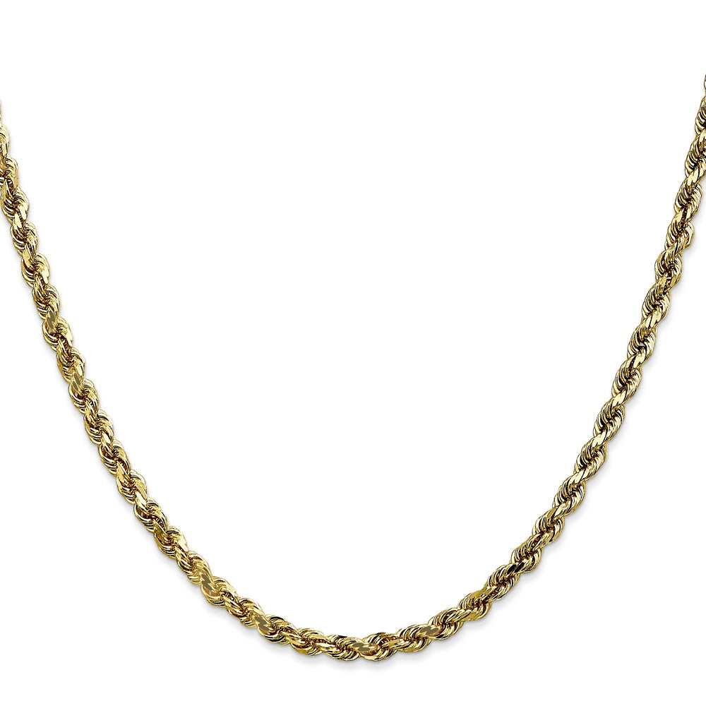 10K Yellow Gold 3.5mm Diamond-cut Rope Chain Necklace 18"-24" - Product Photo