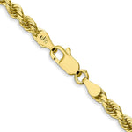 10K Yellow Gold 3.5mm Diamond-cut Rope Chain Necklace 18"-24" - Product Photo