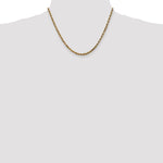 10K Yellow Gold 3.5mm Diamond-cut Rope Chain Necklace 18"-24" - Product Photo