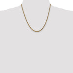 10K Yellow Gold 3.5mm Diamond-cut Rope Chain Necklace 18"-24" - Product Photo