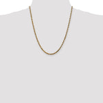 10K Yellow Gold 3.5mm Diamond-cut Rope Chain Necklace 18"-24" - Product Photo