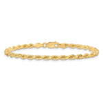 10K Yellow Gold 3.5mm Diamond-cut Rope Chain Bracelet 8"-9" - Product Photo