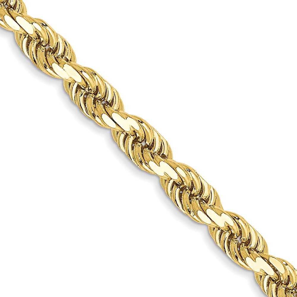 10K Yellow Gold 3.5mm Diamond-cut Rope Chain Necklace 18"-24"