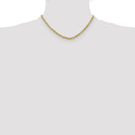 10K Yellow Gold 3.75mm Diamond-cut Rope Chain Necklace 16"-26" - Product Photo