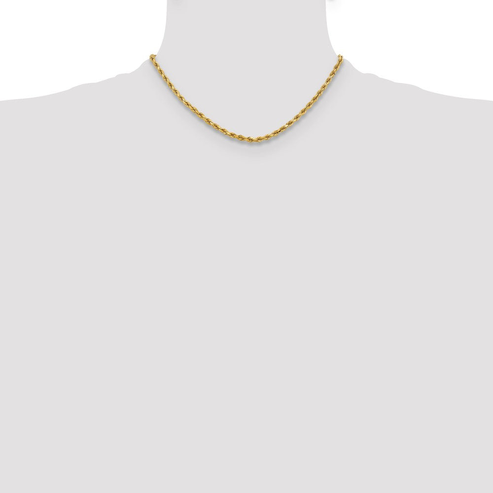 10K Yellow Gold 3.75mm Diamond-cut Rope Chain Necklace 16"-26" - Product Photo