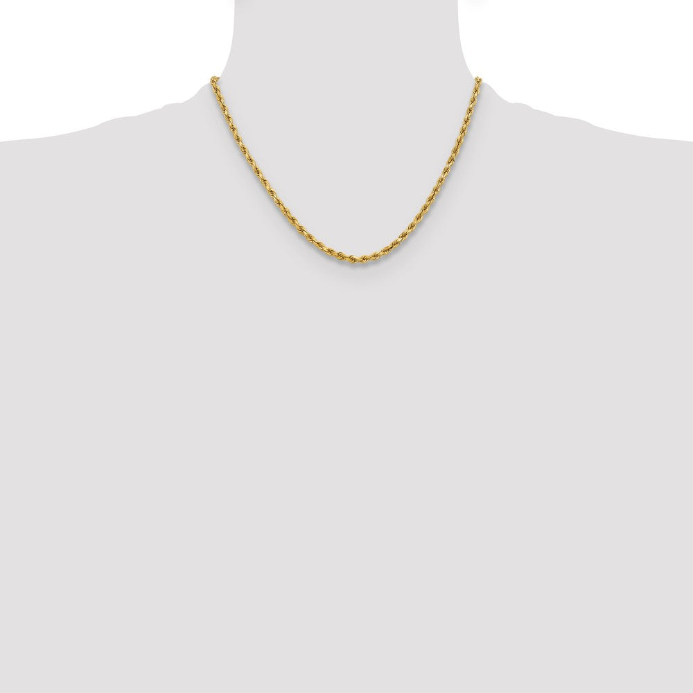 10K Yellow Gold 3.75mm Diamond-cut Rope Chain Necklace 16"-26" - Product Photo