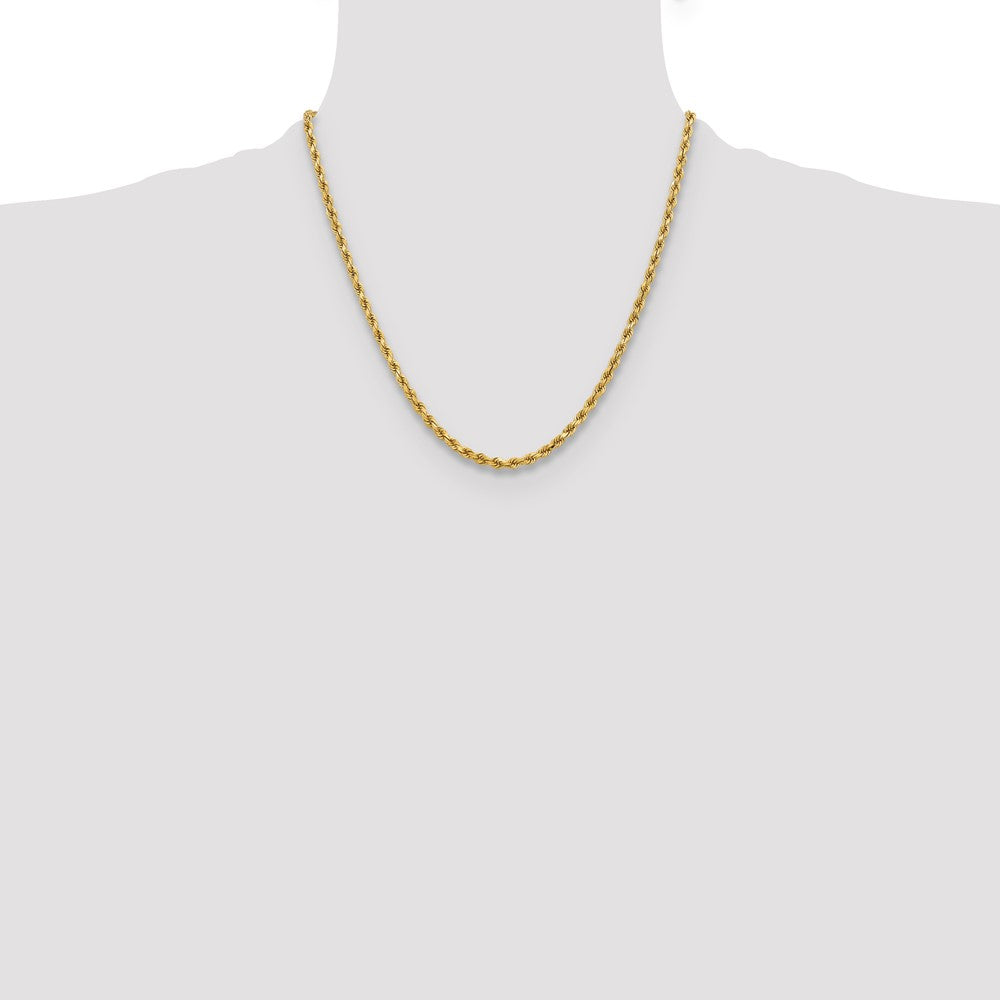 10K Yellow Gold 3.75mm Diamond-cut Rope Chain Necklace 16"-26" - Product Photo