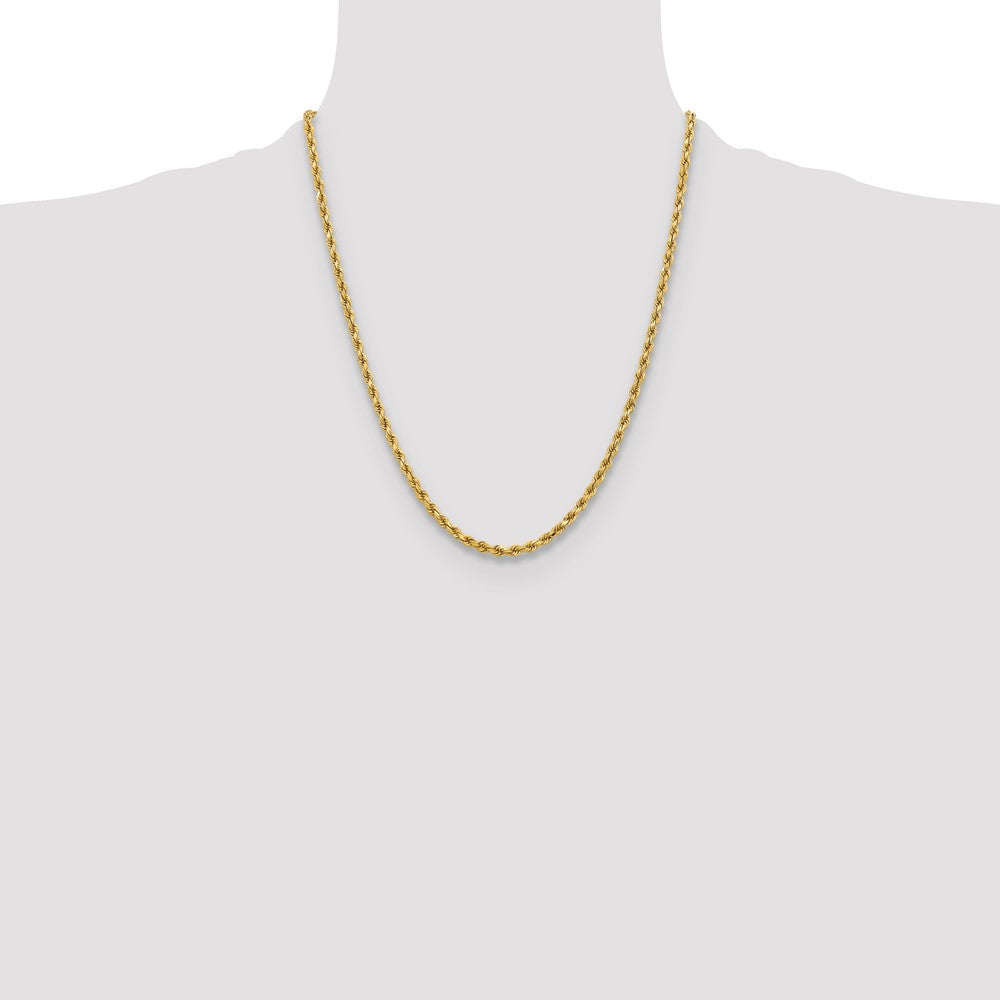 10K Yellow Gold 3.75mm Diamond-cut Rope Chain Necklace 16"-26" - Product Photo
