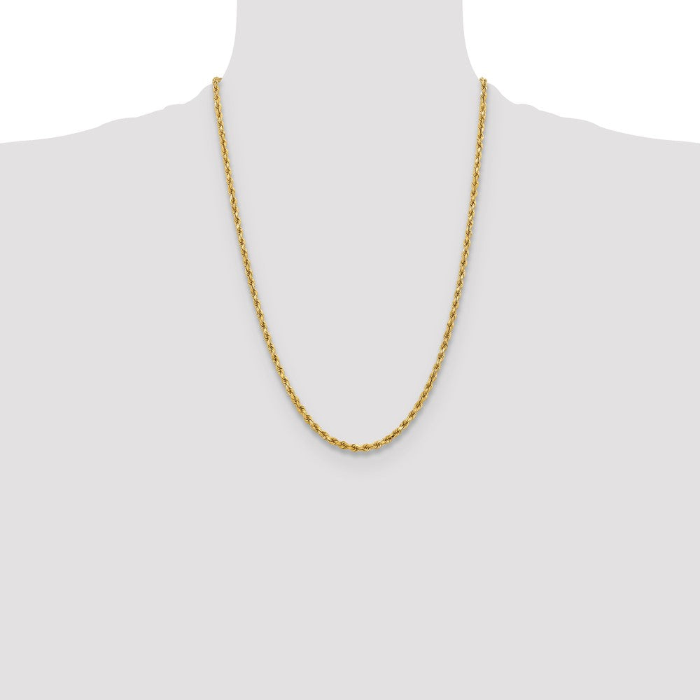 10K Yellow Gold 3.75mm Diamond-cut Rope Chain Necklace 16"-26" - Product Photo