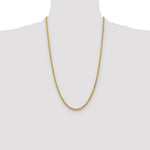 10K Yellow Gold 3.75mm Diamond-cut Rope Chain Necklace 16"-26" - Product Photo