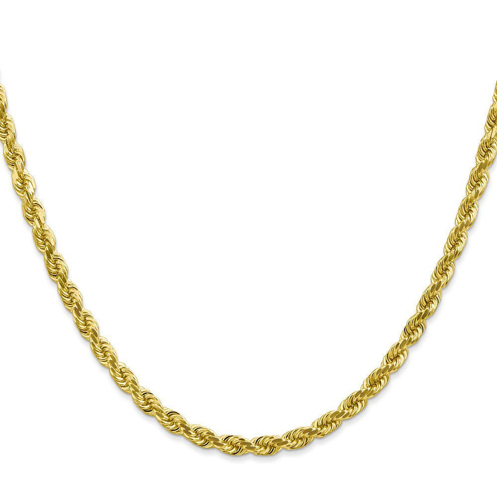10K Yellow Gold 4mm Diamond-cut Rope Chain Necklace 16"-26" - Product Photo
