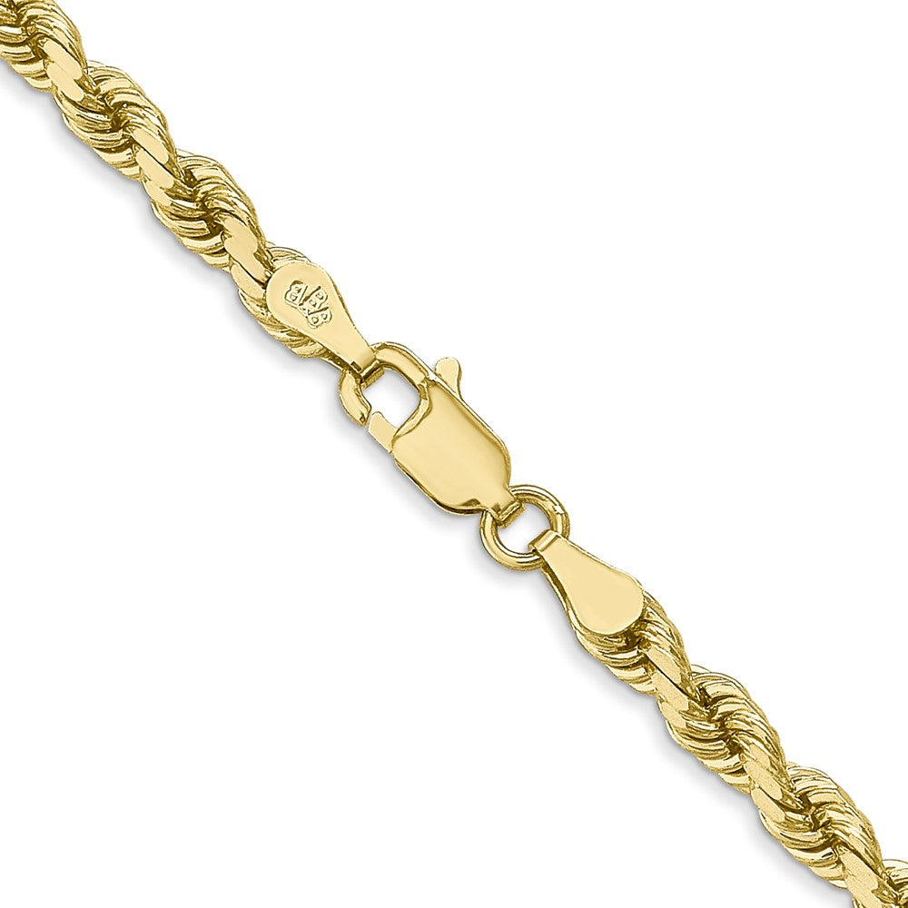10K Yellow Gold 4mm Diamond-cut Rope Chain Necklace 16"-26" - Product Photo