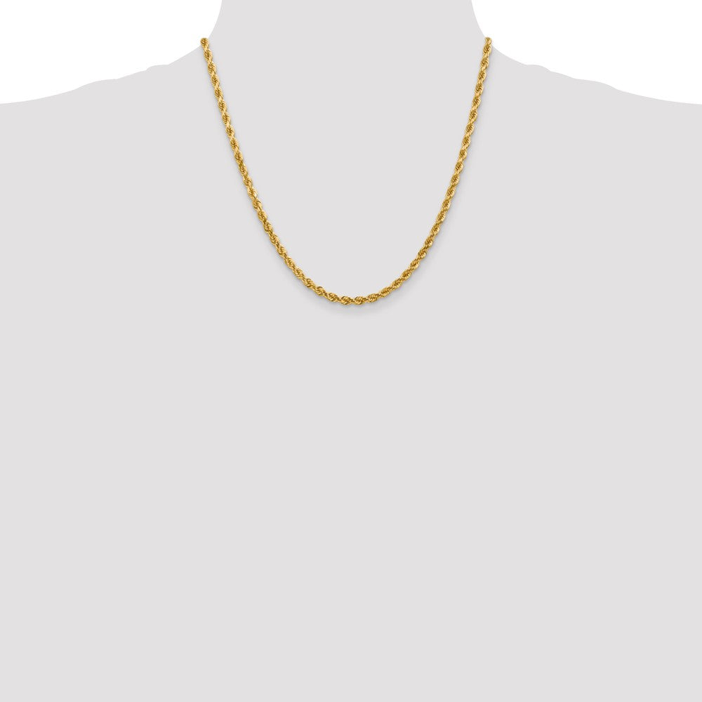 10K Yellow Gold 4mm Diamond-cut Rope Chain Necklace 16"-26" - Product Photo