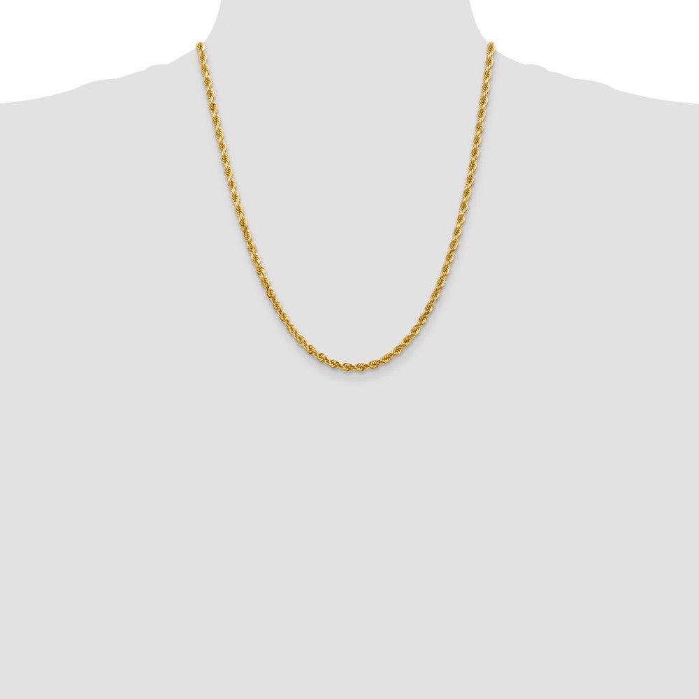 10K Yellow Gold 4mm Diamond-cut Rope Chain Necklace 16"-26" - Product Photo