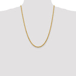 10K Yellow Gold 4mm Diamond-cut Rope Chain Necklace 16"-26" - Product Photo