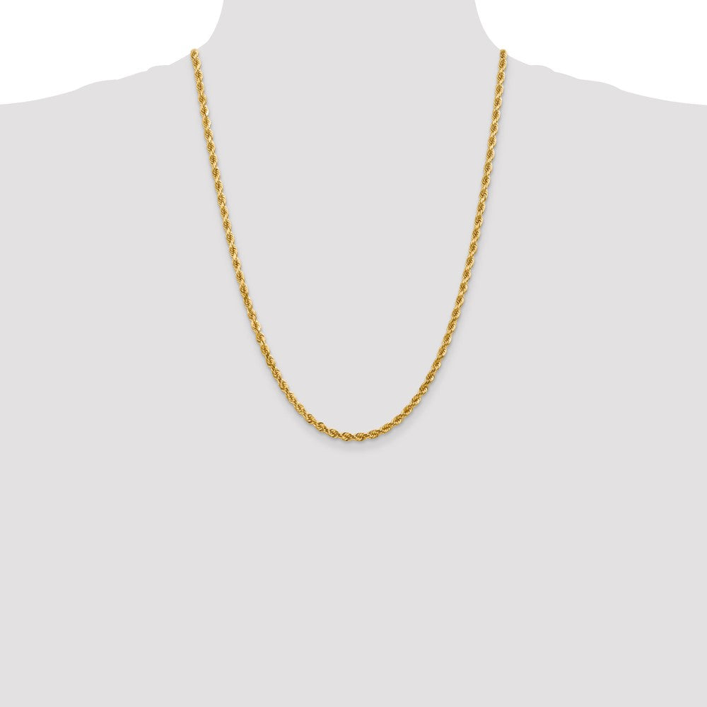 10K Yellow Gold 4mm Diamond-cut Rope Chain Necklace 16"-26" - Product Photo