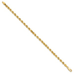 10K Yellow Gold 4mm Diamond-cut Rope Chain Bracelet 7"-9" - Product Photo