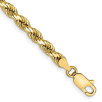 10K Yellow Gold 4mm Diamond-cut Rope Chain Bracelet 7"-9" - Product Photo