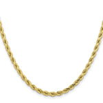 10K Yellow Gold 4.25mm Diamond-cut Rope Chain Necklace 18"-24" - Product Photo