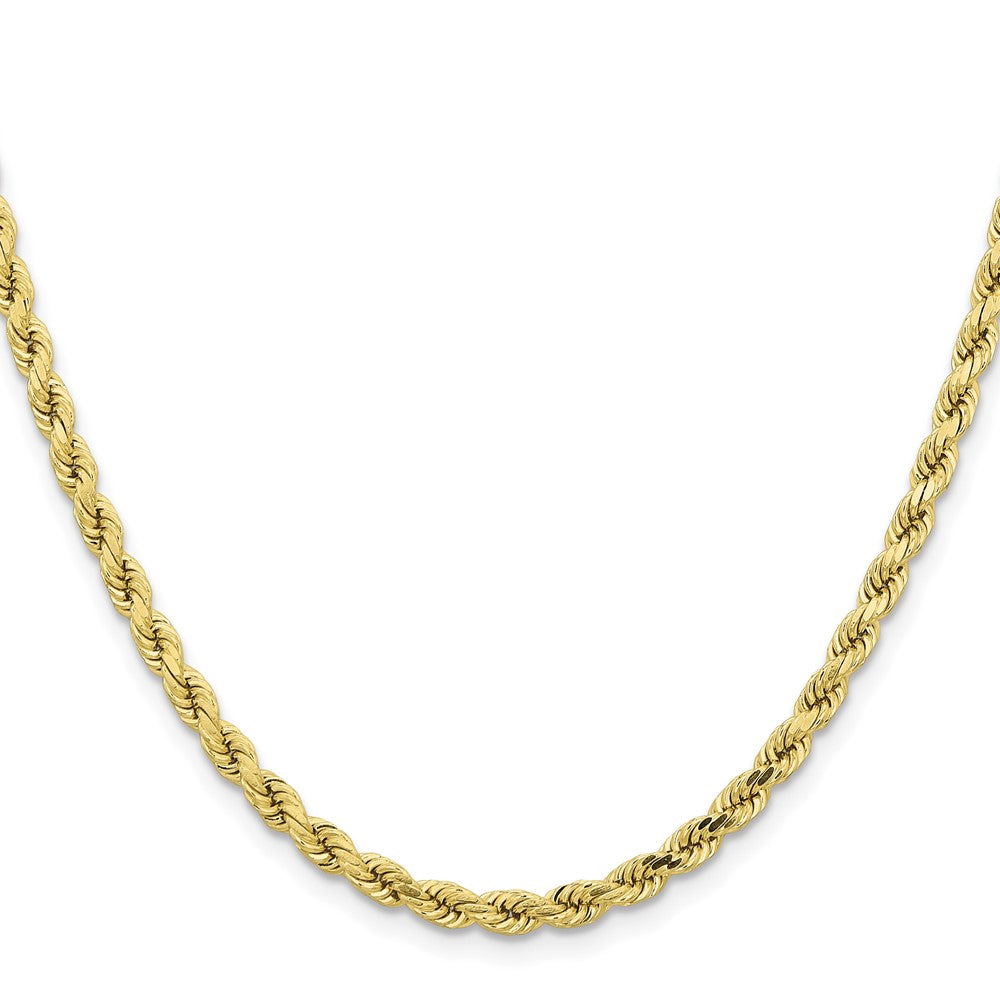 10K Yellow Gold 4.25mm Diamond-cut Rope Chain Necklace 18"-24" - Product Photo