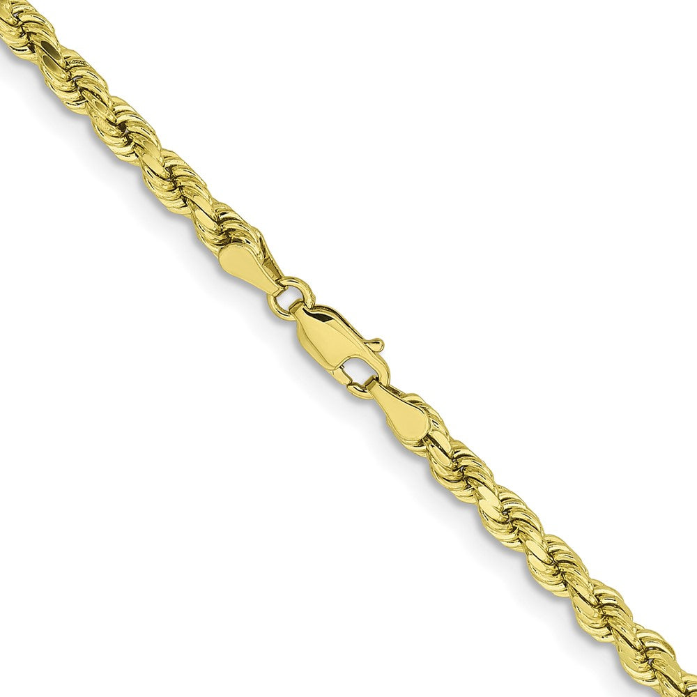 10K Yellow Gold 4.25mm Diamond-cut Rope Chain Necklace 18"-24" - Product Photo