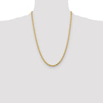 10K Yellow Gold 4.25mm Diamond-cut Rope Chain Necklace 18"-24" - Product Photo