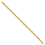 10K Yellow Gold 4.25mm Diamond-cut Rope Chain Bracelet 7"-8" - Product Photo