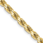 10K Yellow Gold 4.25mm Diamond-cut Rope Chain Necklace 18"-24" - Product Photo