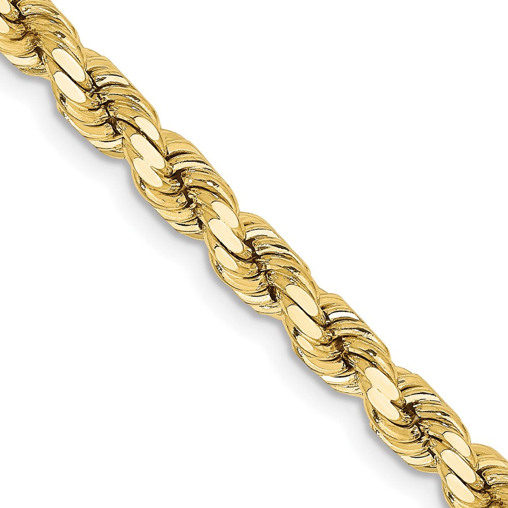 10K Yellow Gold 4.25mm Diamond-cut Rope Chain Necklace 18"-24" - Product Photo