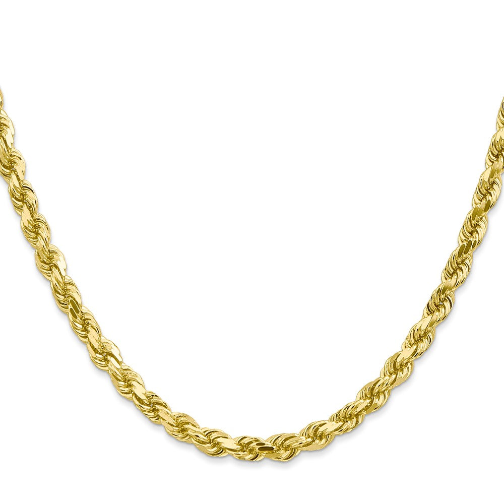 10K Yellow Gold 4.5mm Diamond-Cut Rope Chain Necklace 22"-24" - Product Photo