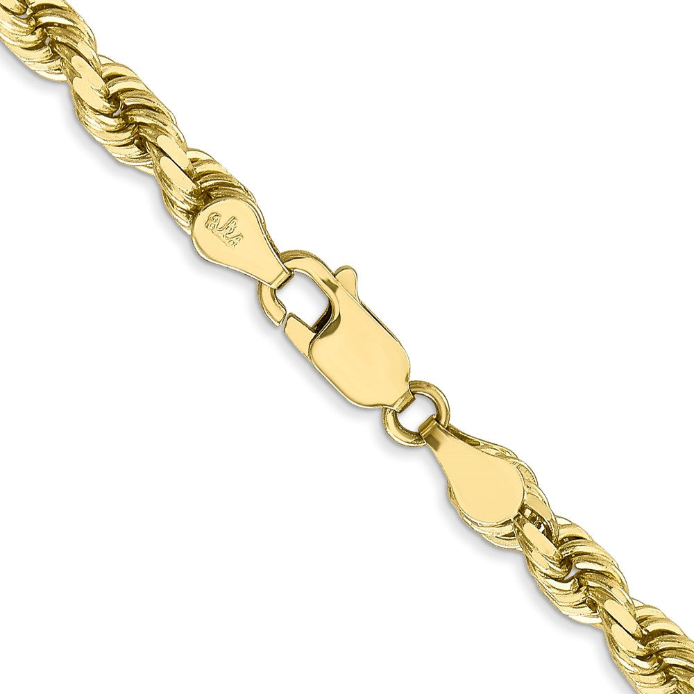 10K Yellow Gold 4.5mm Diamond-Cut Rope Chain Necklace 22"-24" - Product Photo