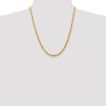10K Yellow Gold 4.5mm Diamond-Cut Rope Chain Necklace 22"-24" - Product Photo