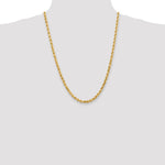 10K Yellow Gold 4.5mm Diamond-Cut Rope Chain Necklace 22"-24" - Product Photo