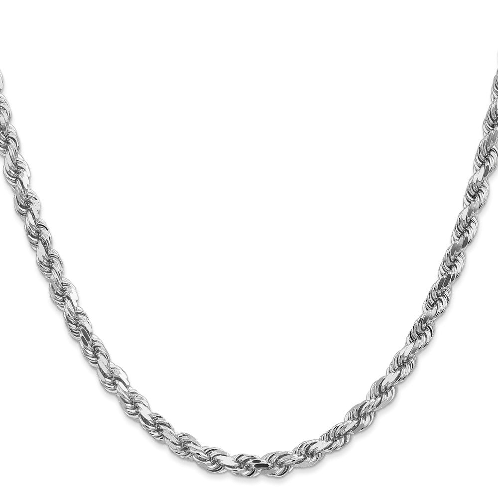 10K White Gold 4.5mm Diamond-Cut Rope Chain Necklace 20"-22" - Product Photo