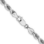 10K White Gold 4.5mm Diamond-Cut Rope Chain Necklace 20"-22" - Product Photo
