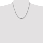 10K White Gold 4.5mm Diamond-Cut Rope Chain Necklace 20"-22" - Product Photo