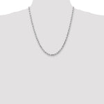 10K White Gold 4.5mm Diamond-Cut Rope Chain Necklace 20"-22" - Product Photo