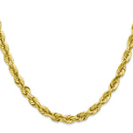 10K Yellow Gold 5.5mm Diamond-cut Rope Chain Necklace 20"-30" - Product Photo