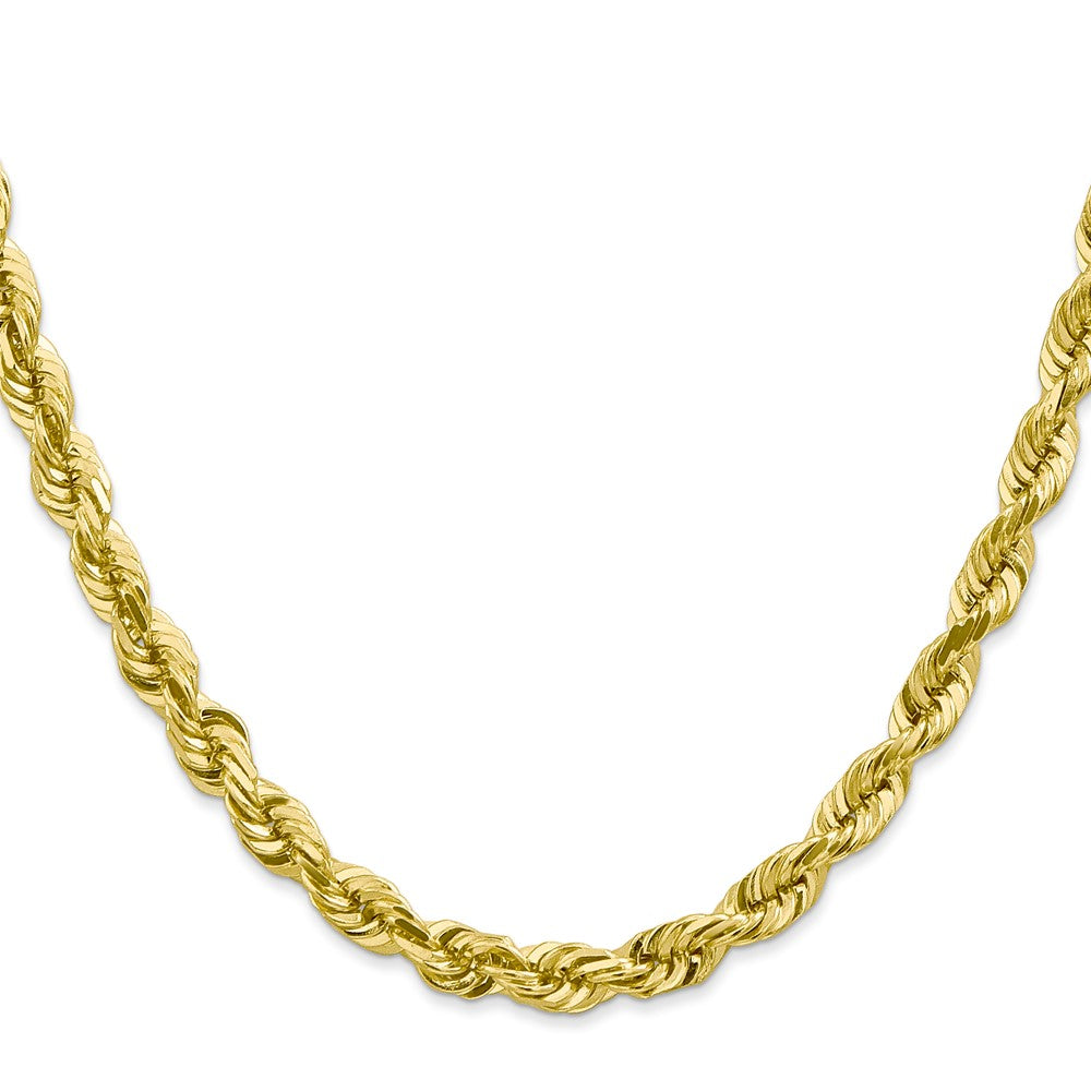 10K Yellow Gold 5.5mm Diamond-cut Rope Chain Necklace 20"-30" - Product Photo