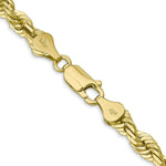 10K Yellow Gold 5.5mm Diamond-cut Rope Chain Necklace 20"-30" - Product Photo