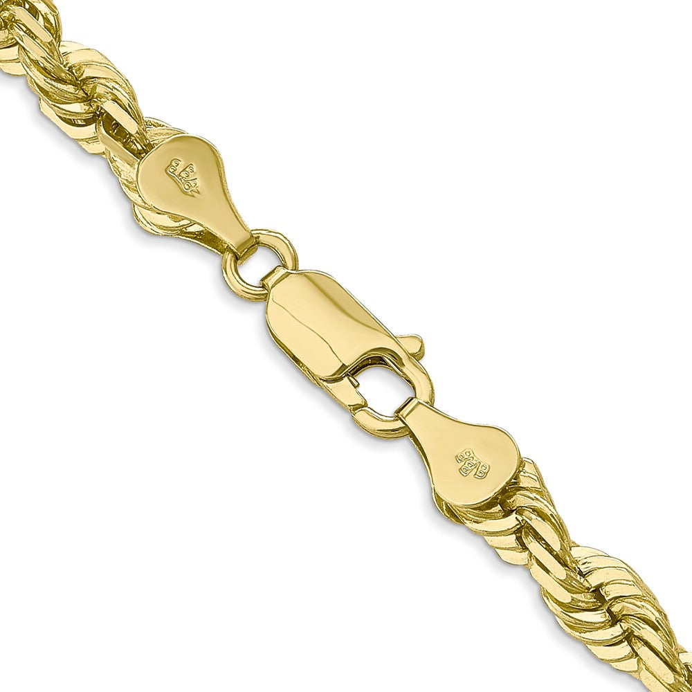 10K Yellow Gold 5.5mm Diamond-cut Rope Chain Necklace 20"-30" - Product Photo