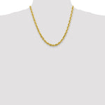 10K Yellow Gold 5.5mm Diamond-cut Rope Chain Necklace 20"-30" - Product Photo