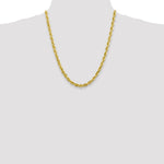 10K Yellow Gold 5.5mm Diamond-cut Rope Chain Necklace 20"-30" - Product Photo