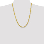 10K Yellow Gold 5.5mm Diamond-cut Rope Chain Necklace 20"-30" - Product Photo