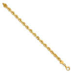 10K Yellow Gold 5.5mm Diamond-cut Rope Chain Bracelet 7"-9" - Product Photo