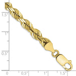 10K Yellow Gold 5.5mm Diamond-cut Rope Chain Bracelet 7"-9" - Product Photo