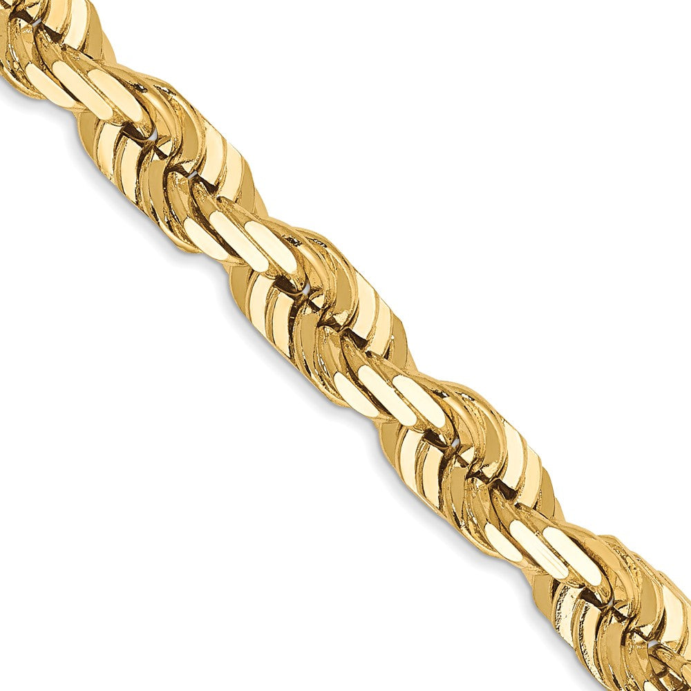 10K Yellow Gold 5.5mm Diamond-cut Rope Chain Necklace 20"-30"